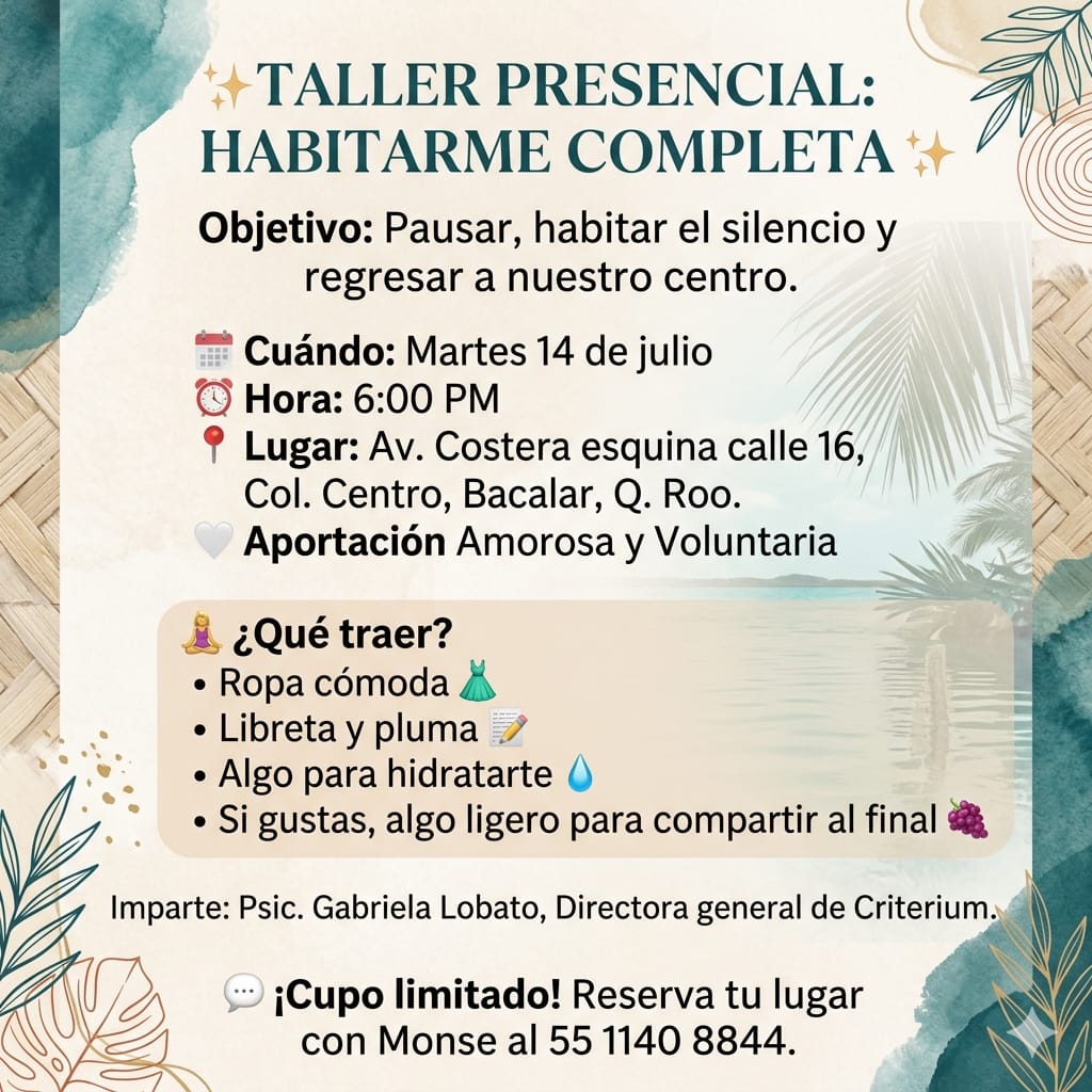 Taller presencial: Habitarme Completa